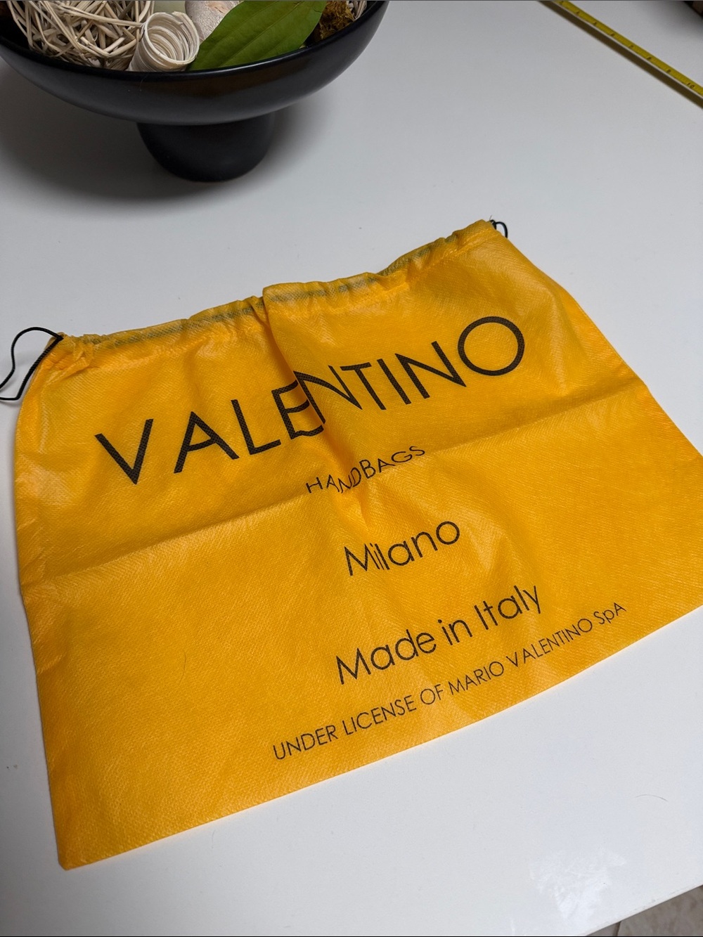 Valentino Yellow Drawstring paper/cloth style  Dust Bag